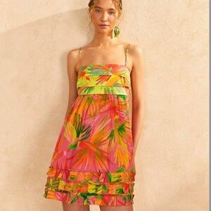 NWOT Farm Rio Mixed Printed Birds Mini Dress